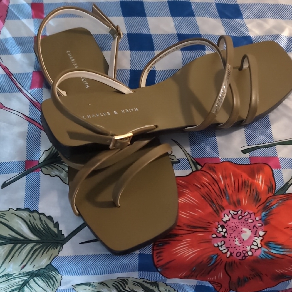 Charles & Keith Gold Strappy Sandals
